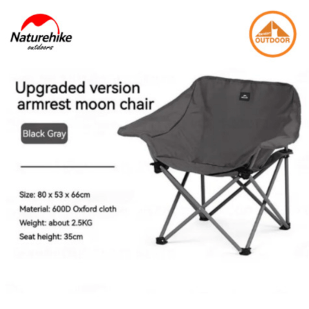 เก้าอี้พับแคมป์ปิ้ง Naturehike รุ่น X-shaped สีเทาดำ_1